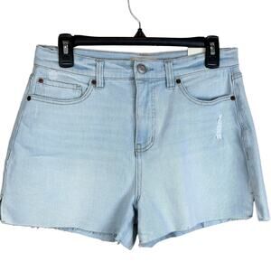 Copper Key Jean Shorts Size 5 Juniors Bleach Wash Raw Hem Slits Distressed Denim